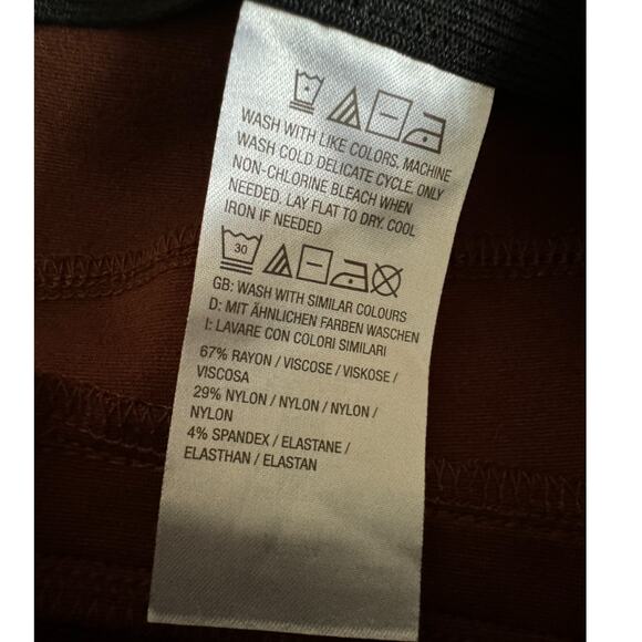 Peace Love World Ponte Split Hem Pants Chocolate Brown XS - Picture 11 of 12